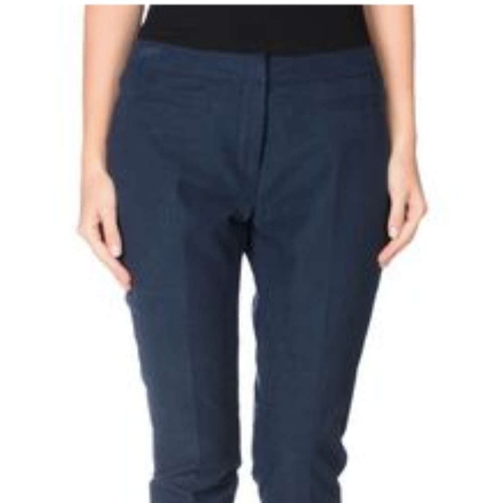 Tonello Straight Leg Blue Velour Trousers